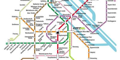 Կատուն քաղաքային էլեկտրագնացքը օդանավակայան Վիեննա քարտեզ