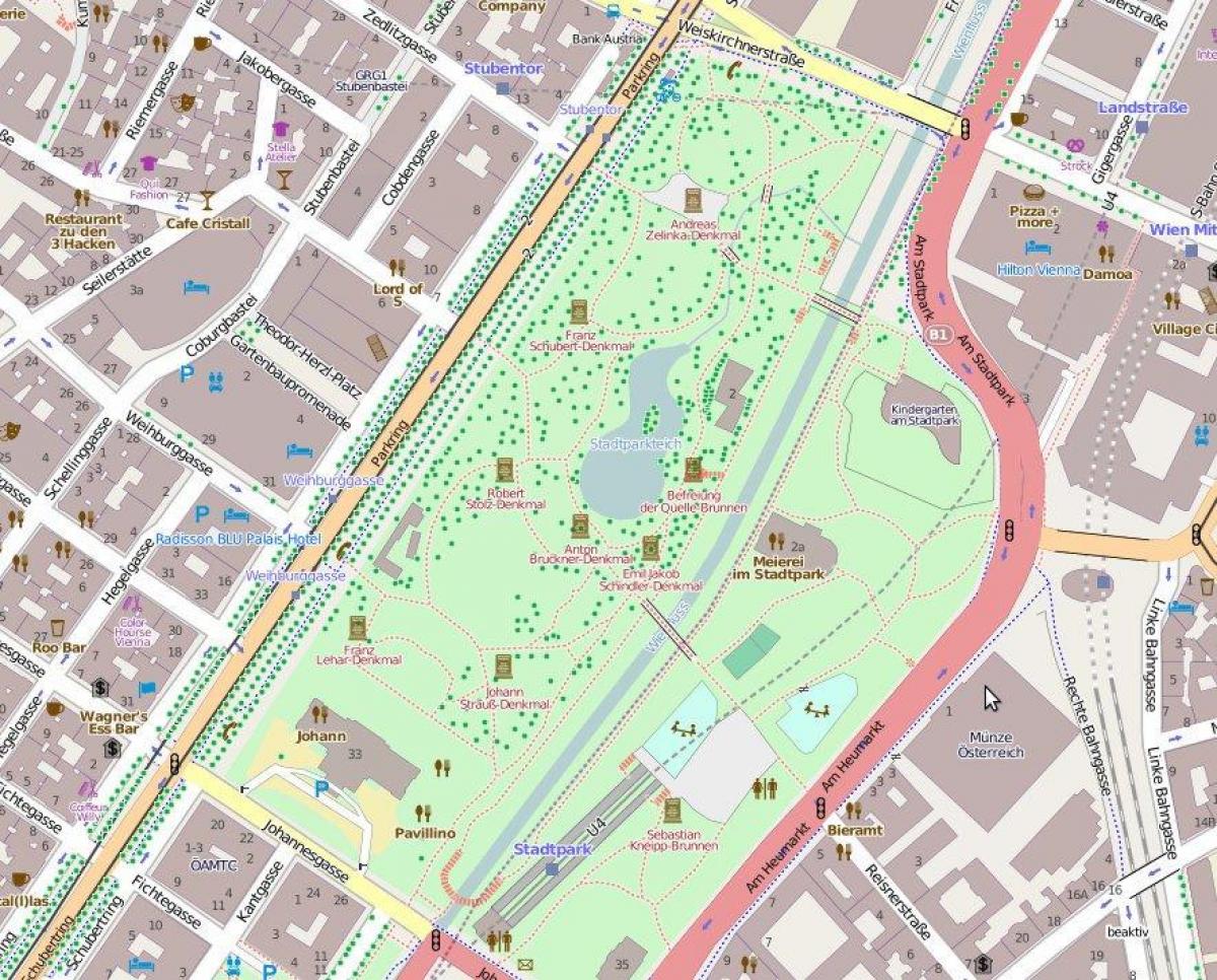 Քարտեզ stadtpark Վիեննայում