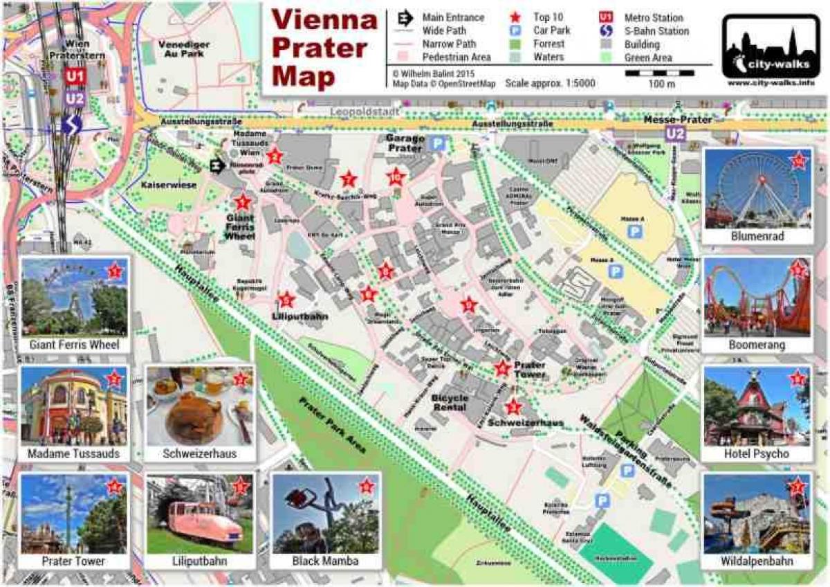 Քարտեզ Վիեննայի զբոսայգի եւ քշել