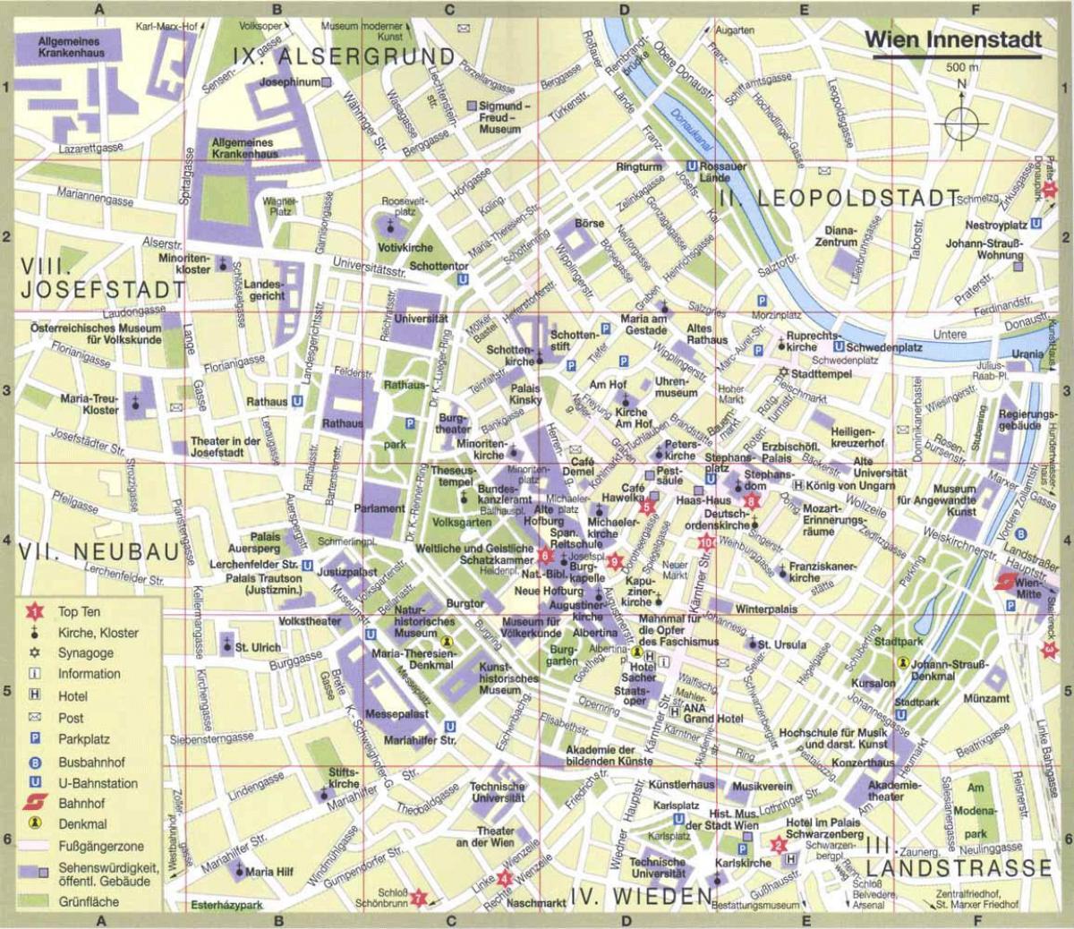 Վիեննա քաղաքի քարտեզը