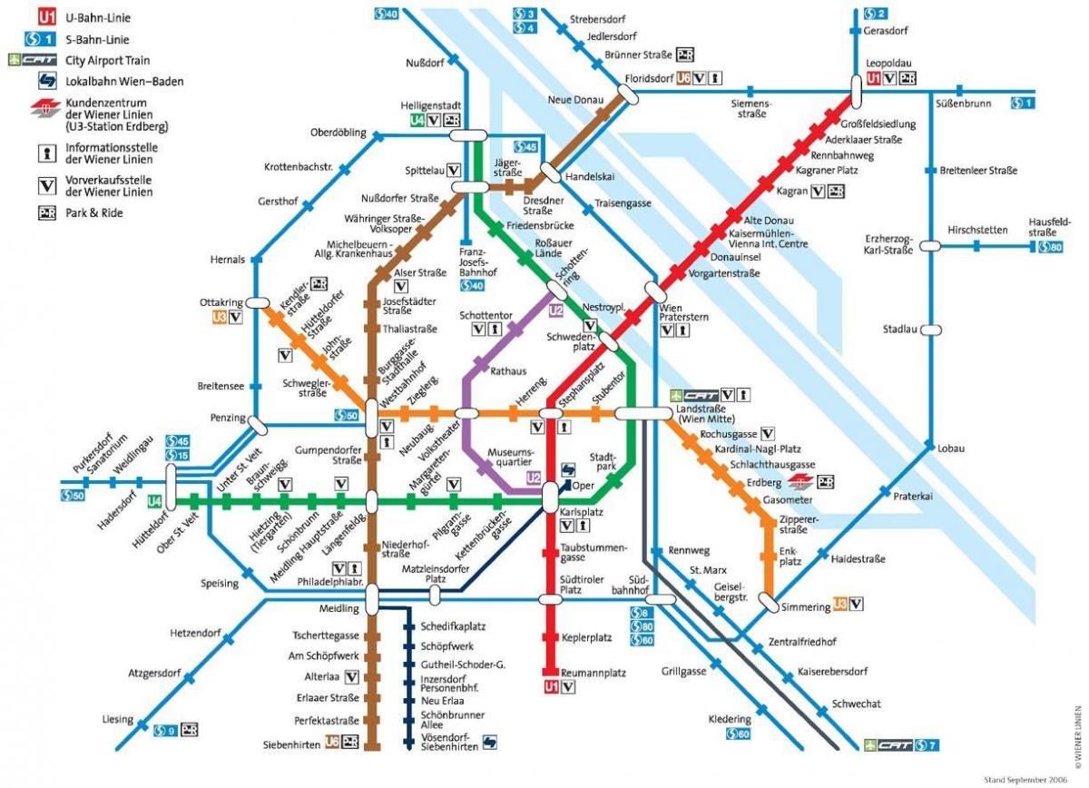 Վիեննայի մետրոն Ավստրիա քարտեզ